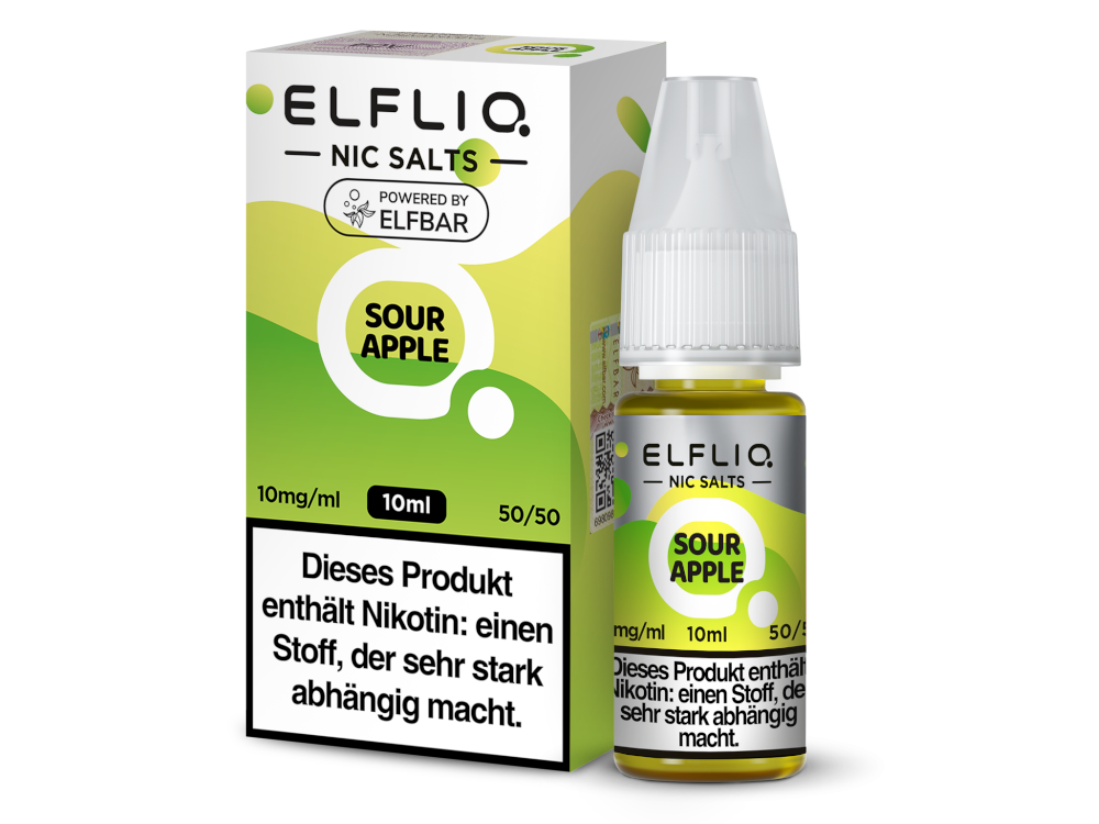 ELFLIQ - Sour Apple - Nikotinsalz Liquid 10 mg/ml 10er Packung