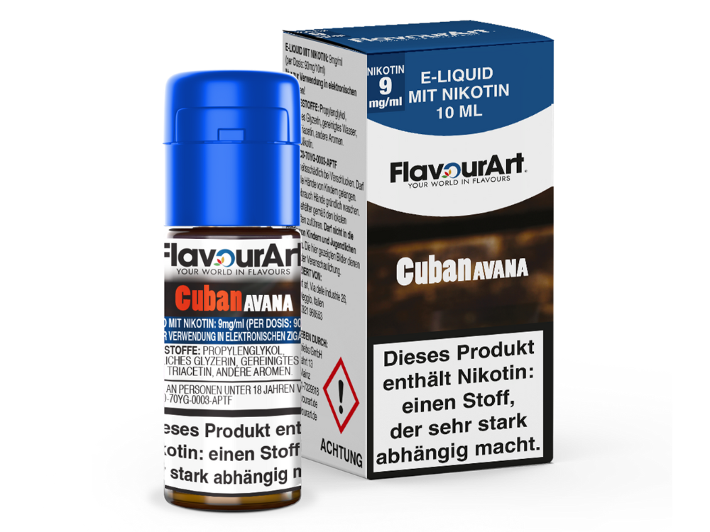 FlavourArt - Cuban Avana E-Zigaretten Liquid 9 mg/ml 15er Packung