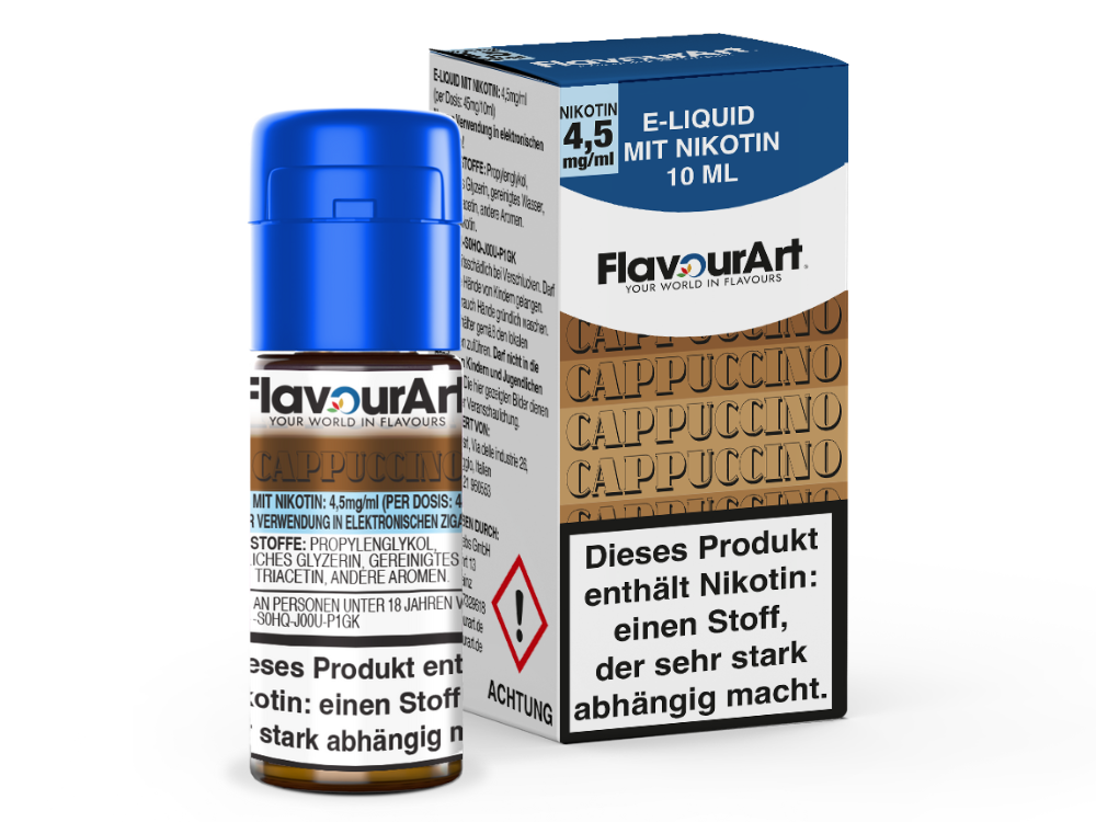 FlavourArt - Cappuccino E-Zigaretten Liquid 4,5 mg/ml 15er Packung