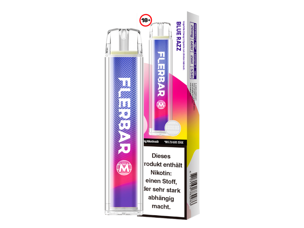 Flerbar - M Einweg E-Zigarette - Blue Razz 20 mg/ml