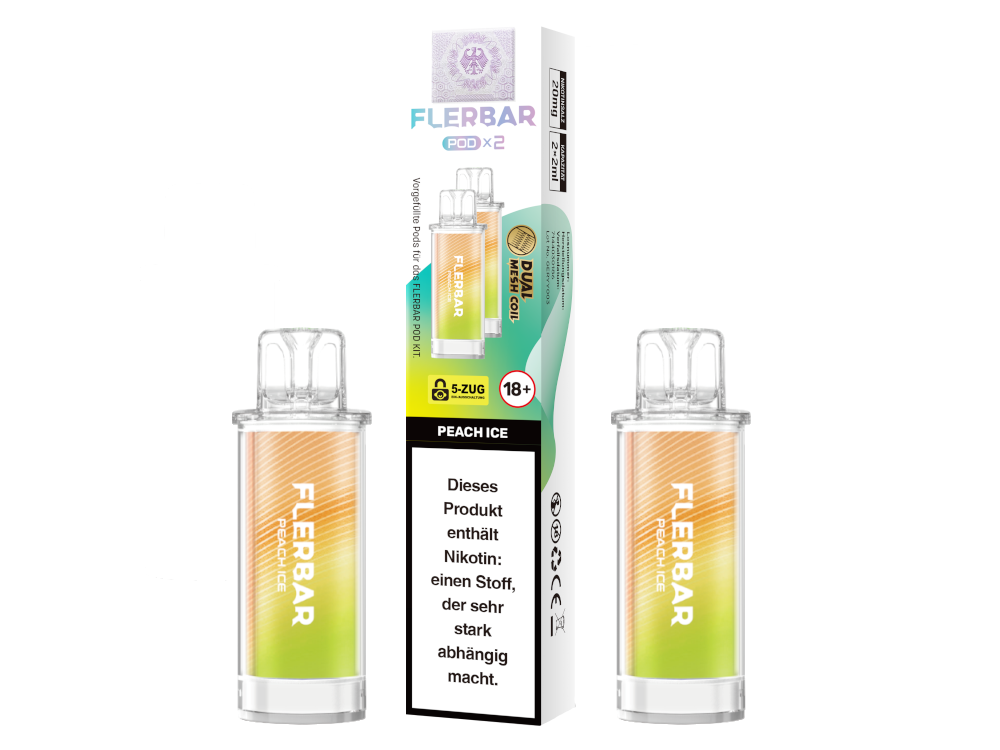Flerbar - POD Peach lce 20 mg/ml (2 Stück pro Packung) 10er Packung