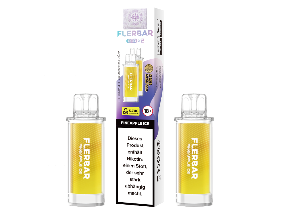 Flerbar - POD Pineapple Ice 20 mg/ml (2 Stück pro Packung) 10er Packung