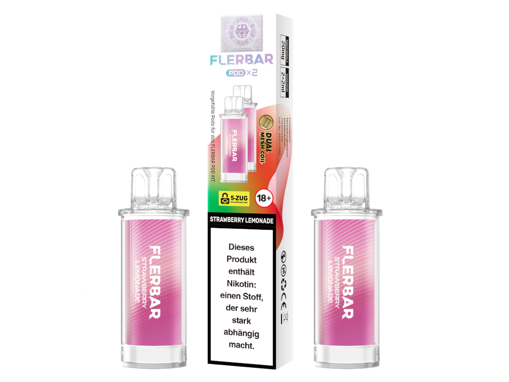 Flerbar - POD Strawberry Lemonade 20 mg/ml (2 Stück pro Packung) 400er Packung