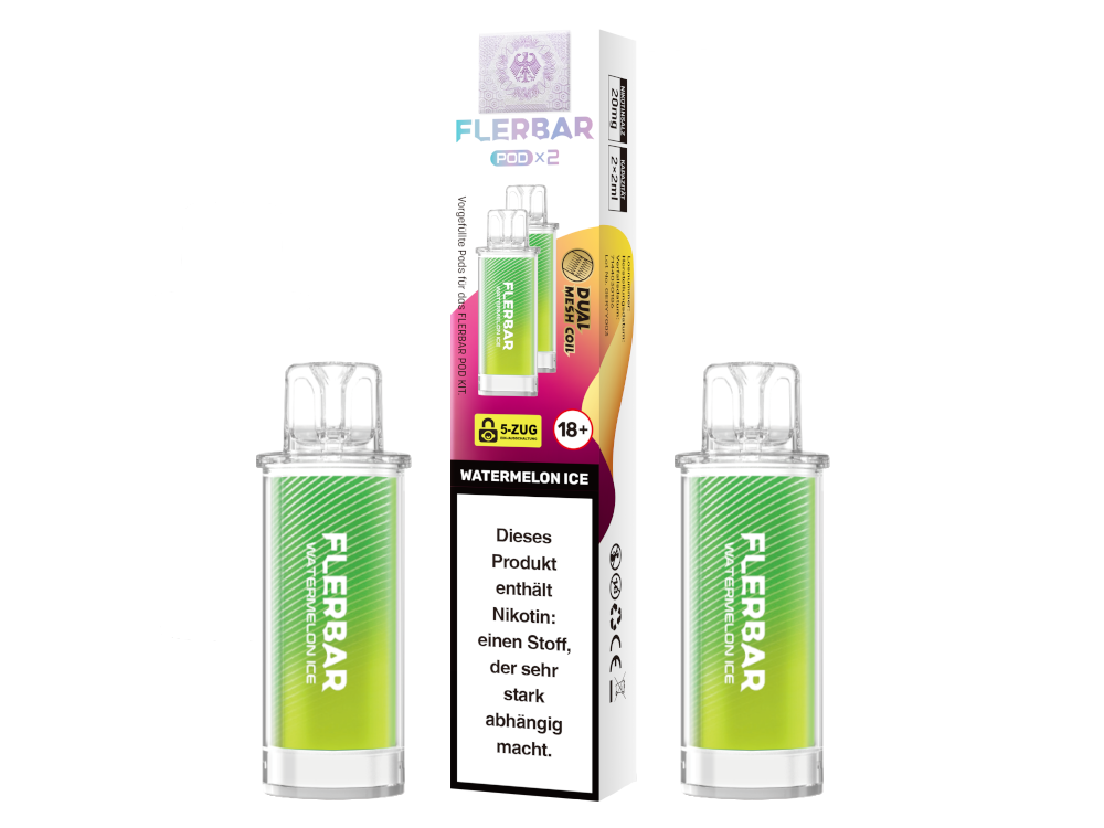 Flerbar - POD Watermelon Ice 20 mg/ml (2 Stück pro Packung) 400er Packung