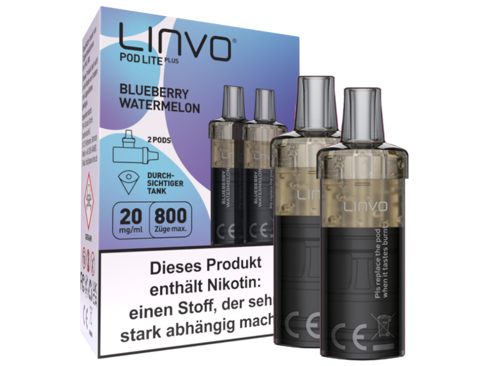 Linvo - Pod Lite Plus Cartridge Blueberry Watermelon 20 mg/ml (2 Stück pro Packung) 300er Packung
