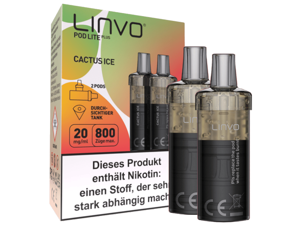 Linvo - Pod Lite Plus Cartridge Cactus Ice 20 mg/ml (2 Stück pro Packung) 300er Packung