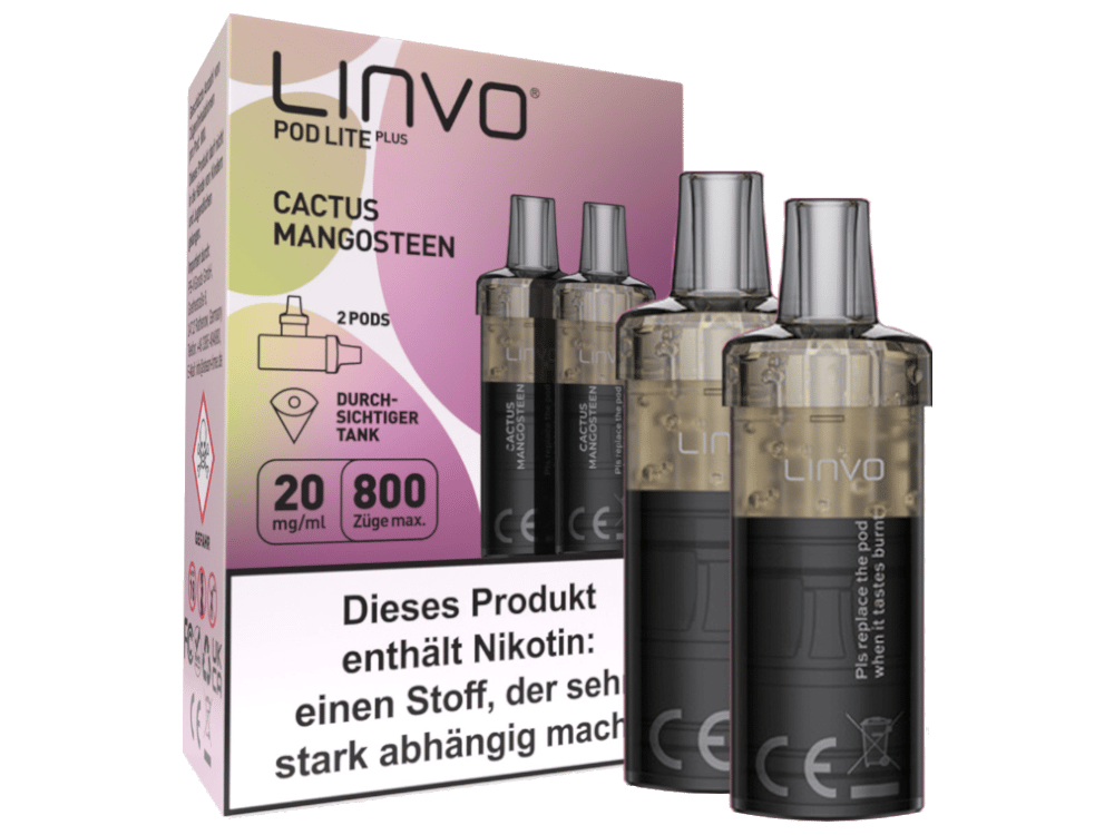 Linvo - Pod Lite Plus Cartridge Cactus Mangosteen 20 mg/ml (2 Stück pro Packung) 10er Packung