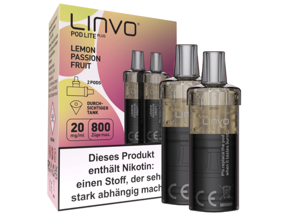 Linvo - Pod Lite Plus Cartridge Lemon Passionfruit 20 mg/ml (2 Stück pro Packung) 10er Packung