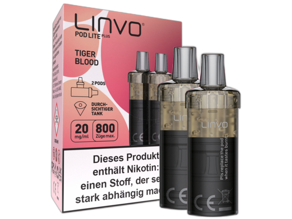 Linvo - Pod Lite Plus Cartridge Tiger Blood 20 mg/ml (2 Stück pro Packung) 300er Packung