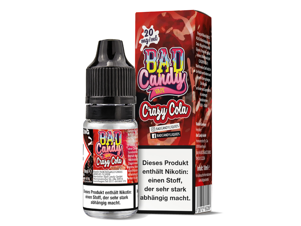 Bad Candy Liquids - Crazy Cola - Nikotinsalz Liquid 20 mg/ml 10er Packung
