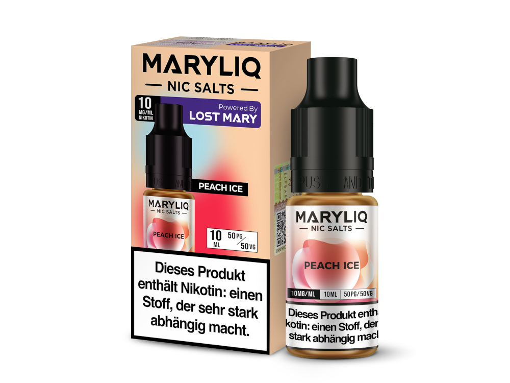 MARYLIQ - Peach Ice - Nikotinsalz Liquid 10 mg/ml 10er Packung