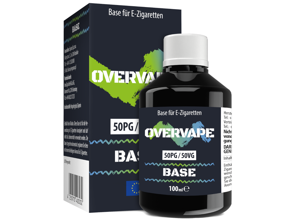 Overvape - 100 ml Basis 50PG/50VG 0 mg/ml 5er Packung