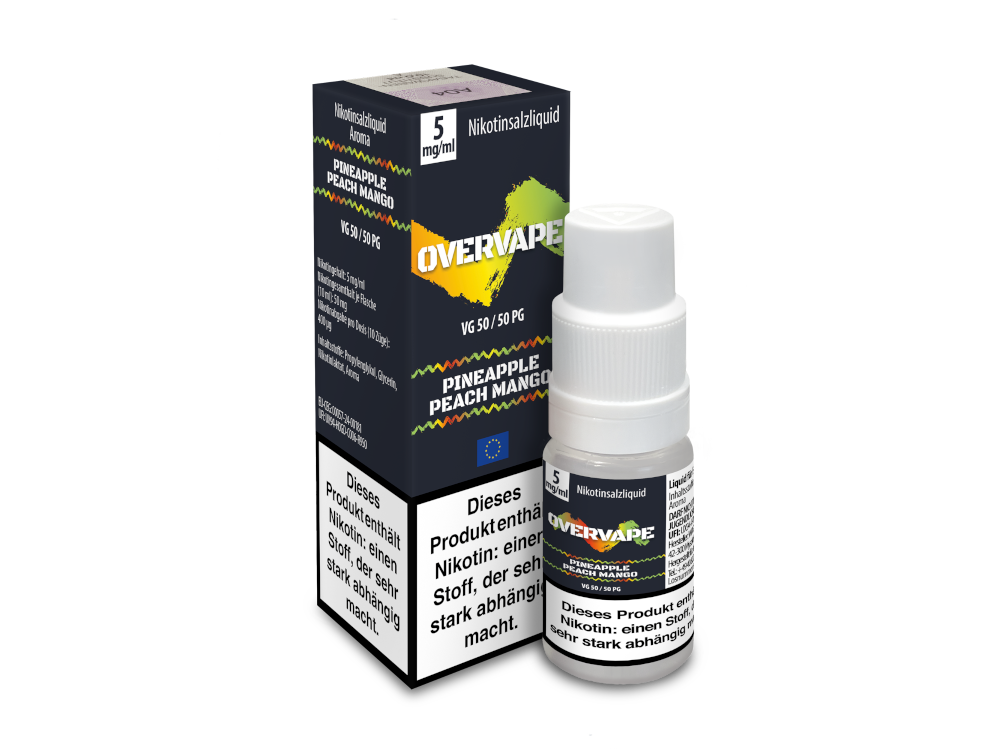 Overvape - Pineapple Peach Mango - Nikotinsalz Liquid 5 mg/ml 560er Packung