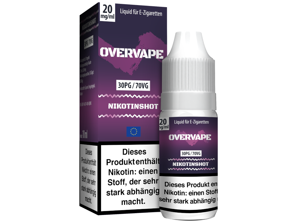 Overvape - 10 ml Nikotin Shot 30PG/70VG 20 mg/ml 360er Packung