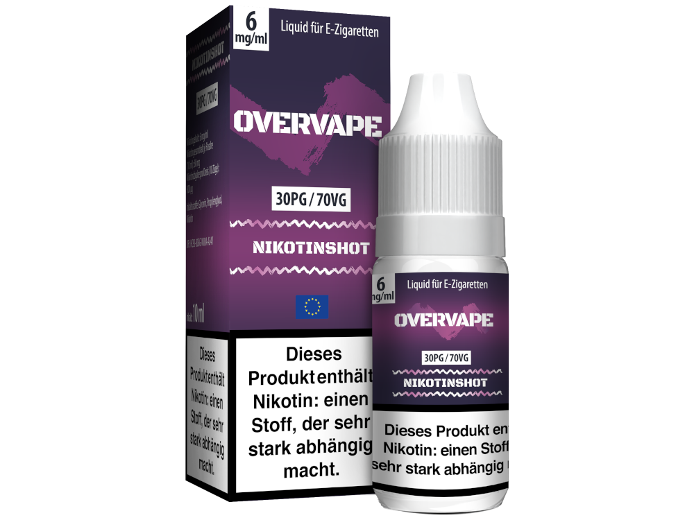 Overvape - 10 ml Nikotin Shot 30PG/70VG 6 mg/ml