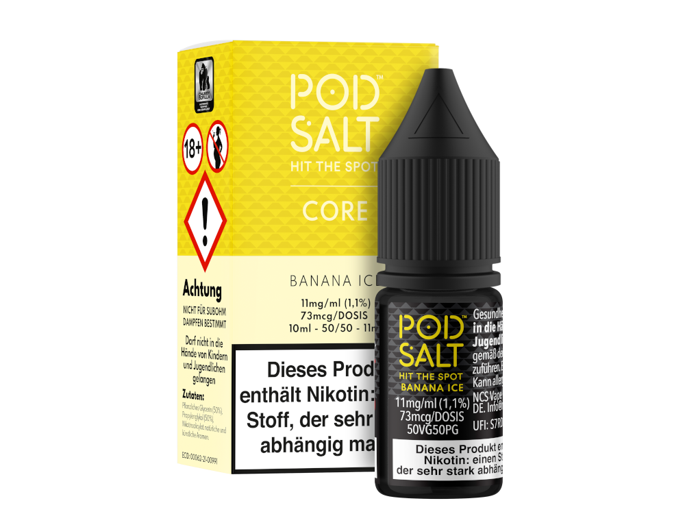 Pod Salt Core - Banana Ice - Nikotinsalz Liquid 11 mg/ml 5er Packung