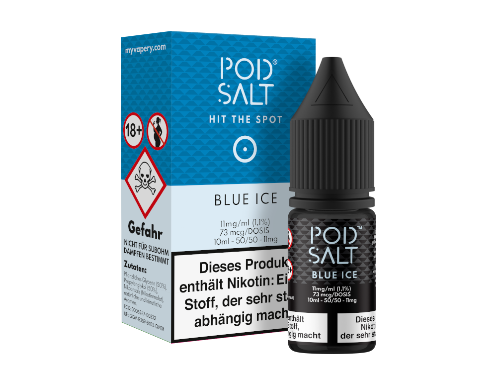 Pod Salt - Blue Ice - Nikotinsalz Liquid 11 mg/ml 100er Packung