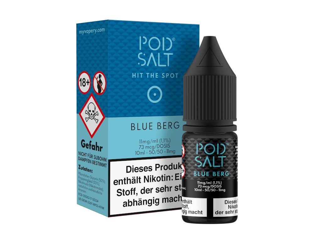 Pod Salt - Blue Berg - Nikotinsalz Liquid 11 mg/ml 5er Packung