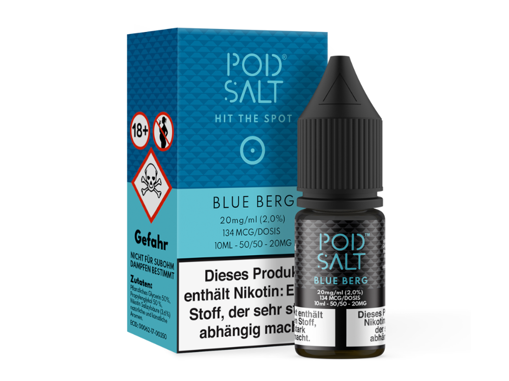 Pod Salt - Blue Berg - Nikotinsalz Liquid 20 mg/ml 5er Packung