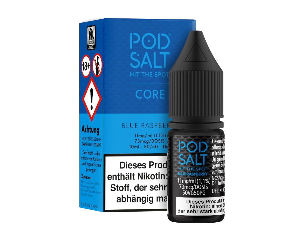 Pod Salt Core - Blue Raspberry - Nikotinsalz Liquid 11 mg/ml 100er Packung