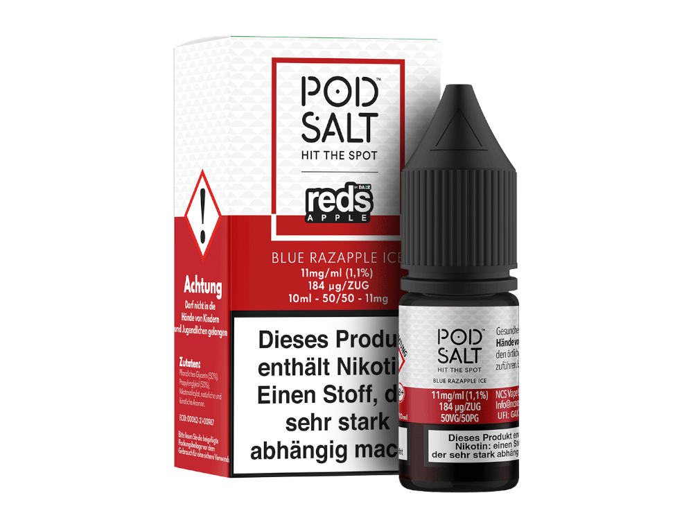 Pod Salt Fusion - Blue Razapple Ice - Nikotinsalz Liquid 11 mg/ml 5er Packung