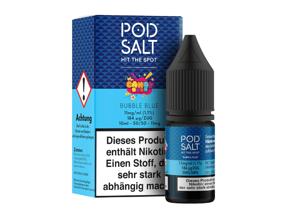 Pod Salt Fusion - Bubble Blue - Nikotinsalz Liquid 11 mg/ml 100er Packung