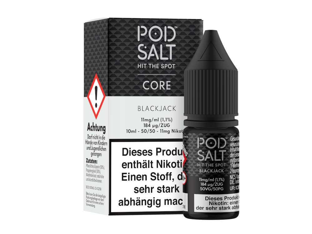 Pod Salt Core - Blackjack - Nikotinsalz Liquid 11 mg/ml 5er Packung