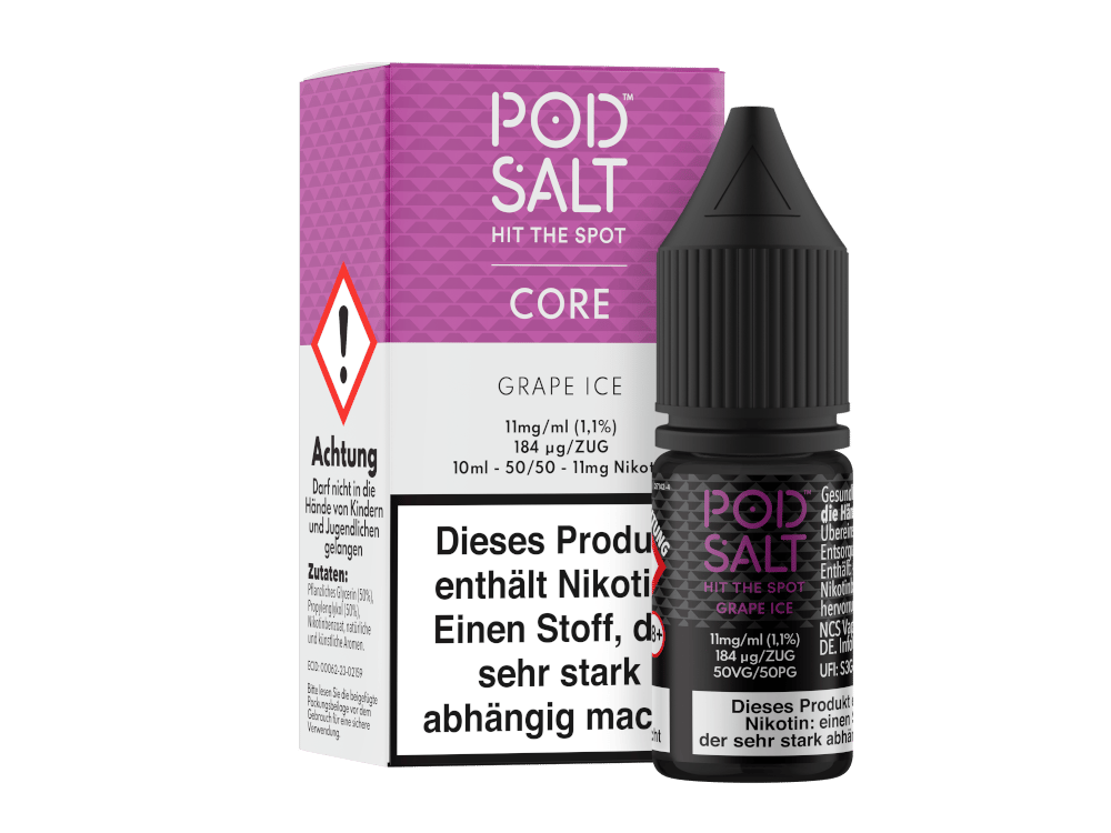 Pod Salt Core - Grape Ice - Nikotinsalz Liquid 11 mg/ml 5er Packung