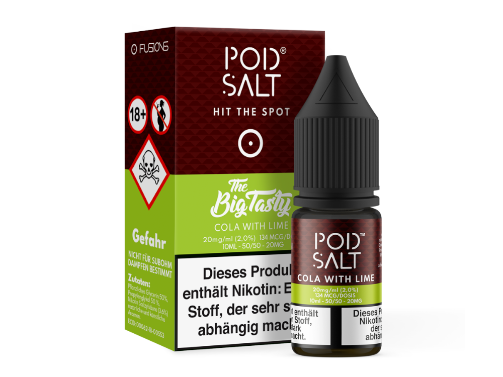 Pod Salt Fusion - Cola with Lime - Nikotinsalz Liquid 20 mg/ml 100er Packung
