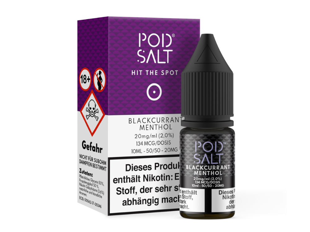 Pod Salt - Blackcurrant Menthol - Nikotinsalz Liquid 20 mg/ml 100er Packung
