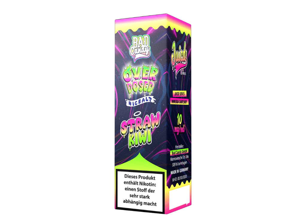 Bad Candy Liquids - Juicd - Overdosed Straw Kiwi - Nikotinsalz Liquid 10 mg/ml 10er Packung