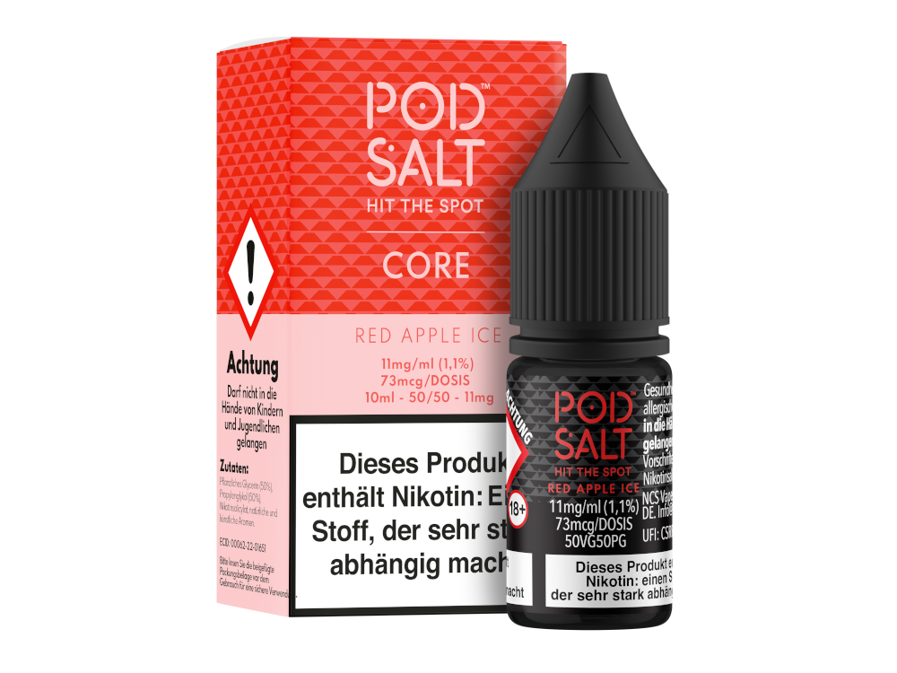 Pod Salt Core - Red Apple Ice - Nikotinsalz Liquid 11 mg/ml 100er Packung