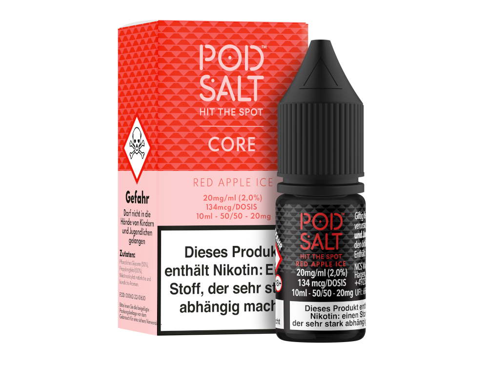 Pod Salt Core - Red Apple Ice - Nikotinsalz Liquid 20 mg/ml 100er Packung