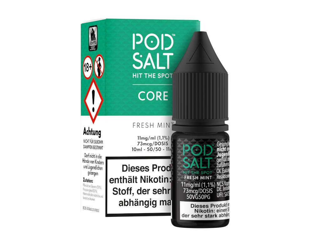 Pod Salt Core - Fresh Mint - Nikotinsalz Liquid 11 mg/ml 100er Packung