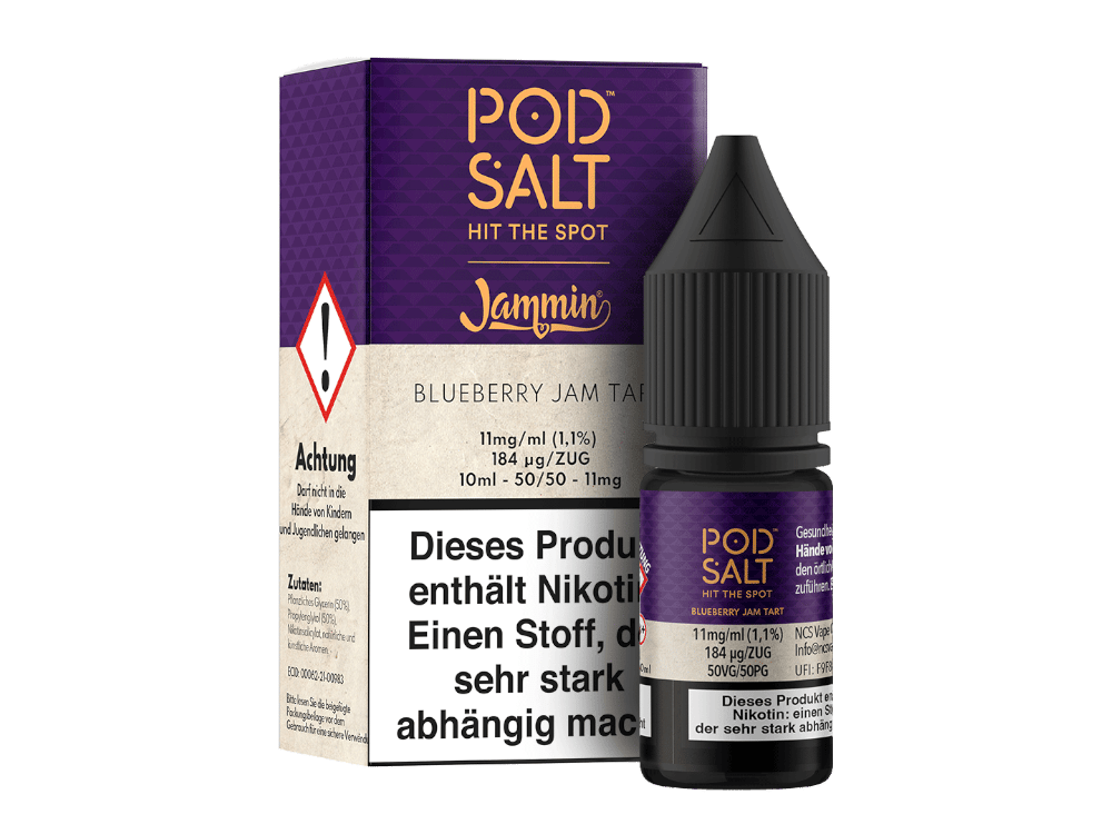Pod Salt Fusion - Blueberry Jam Tart - Nikotinsalz Liquid 11 mg/ml 100er Packung