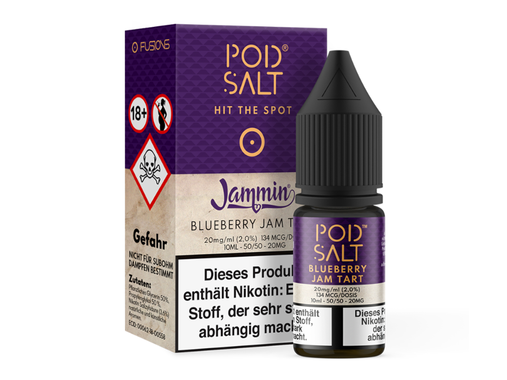 Pod Salt Fusion - Blueberry Jam Tart - Nikotinsalz Liquid 20 mg/ml 5er Packung