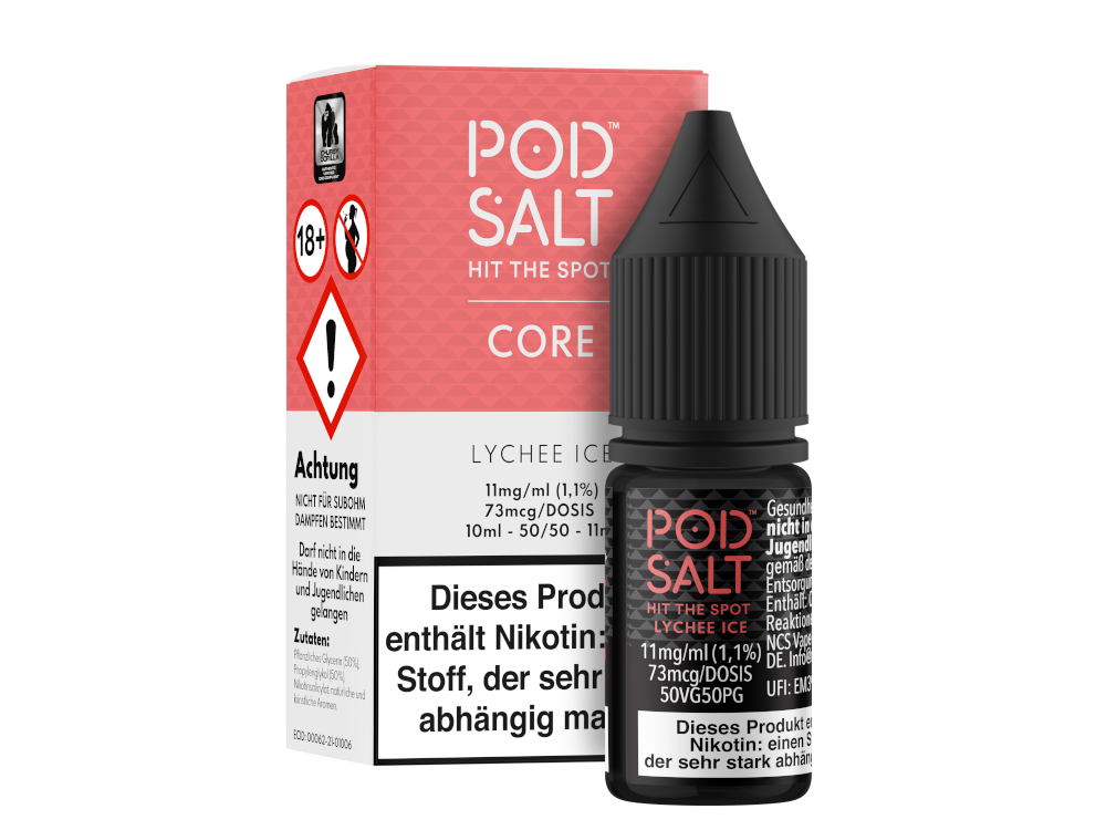 Pod Salt Core - Lychee Ice - Nikotinsalz Liquid 11 mg/ml 100er Packung