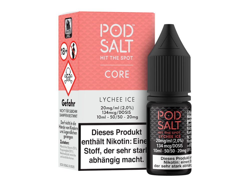 Pod Salt Core - Lychee Ice - Nikotinsalz Liquid 20 mg/ml 100er Packung