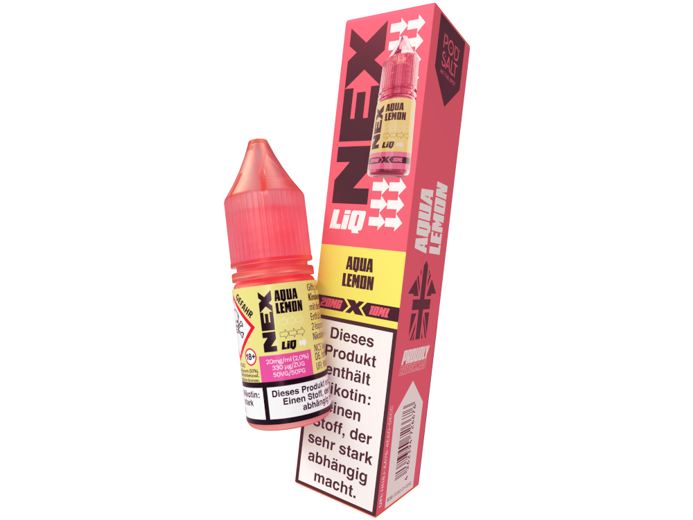 Pod Salt - NexLiq - Aqua Lemon - Nikotinsalz Liquid 20 mg/ml 10er Packung