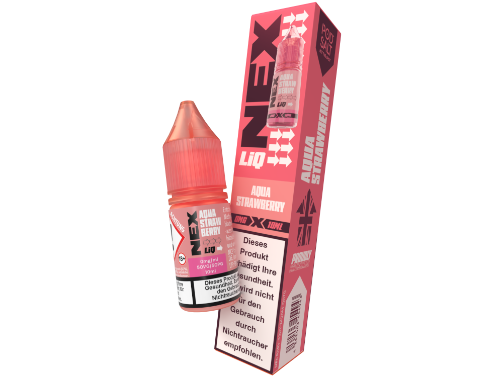 Pod Salt - NexLiq - Aqua Strawberry - Nikotinsalz Liquid 0 mg/ml 10er Packung