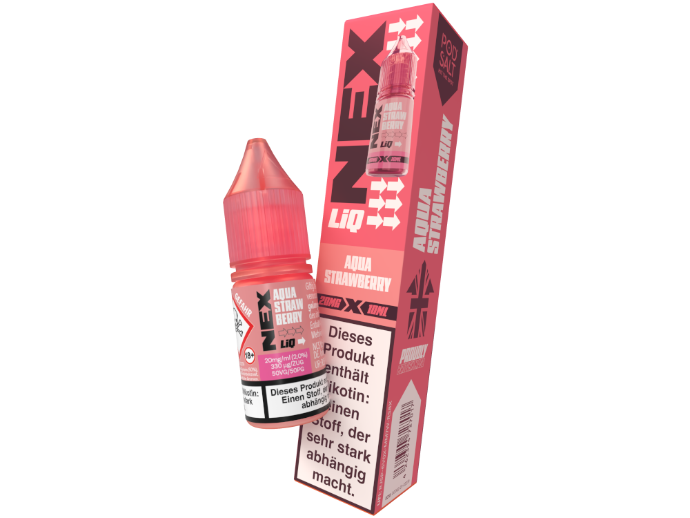 Pod Salt - NexLiq - Aqua Strawberry - Nikotinsalz Liquid 20 mg/ml 200er Packung