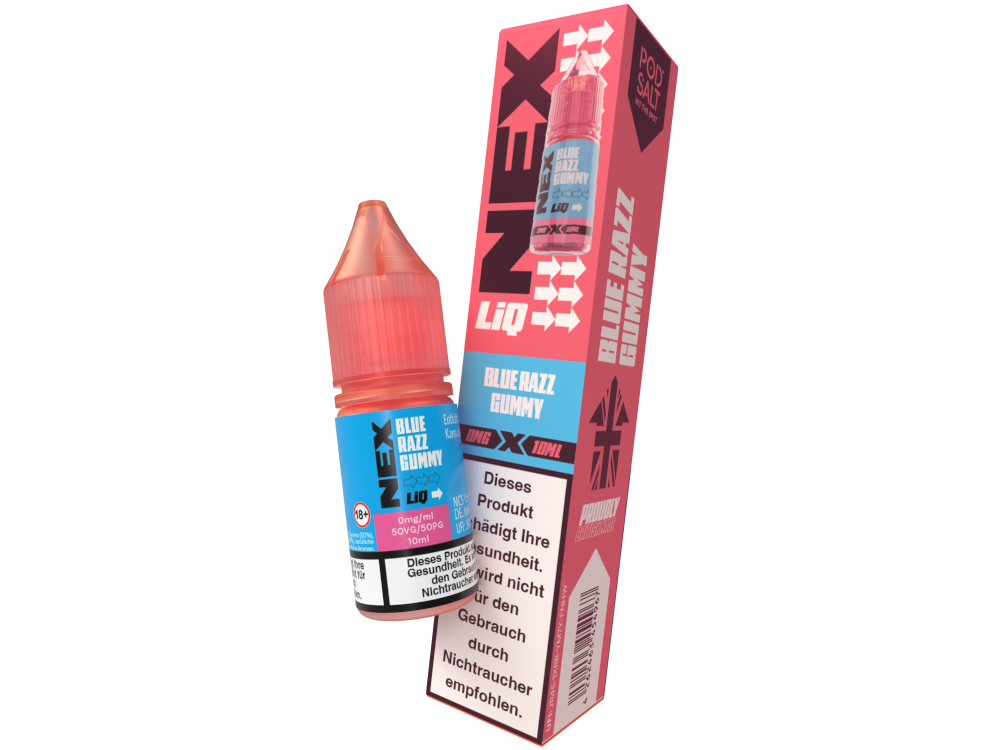 Pod Salt - NexLiq - Blue Razz Gummy - Nikotinsalz Liquid 0 mg/ml 200er Packung