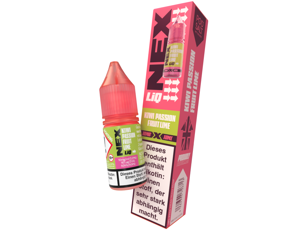 Pod Salt - NexLiq - Kiwi Passionfruit Lime - Nikotinsalz Liquid 10 mg/ml