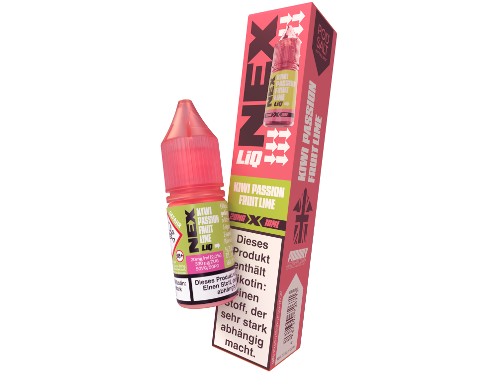 Pod Salt - NexLiq - Kiwi Passionfruit Lime - Nikotinsalz Liquid 20 mg/ml 10er Packung