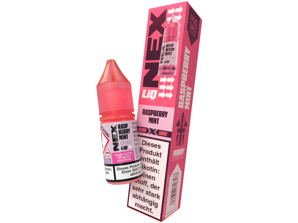 Pod Salt - NexLiq - Raspberry Mint - Nikotinsalz Liquid 10 mg/ml 10er Packung