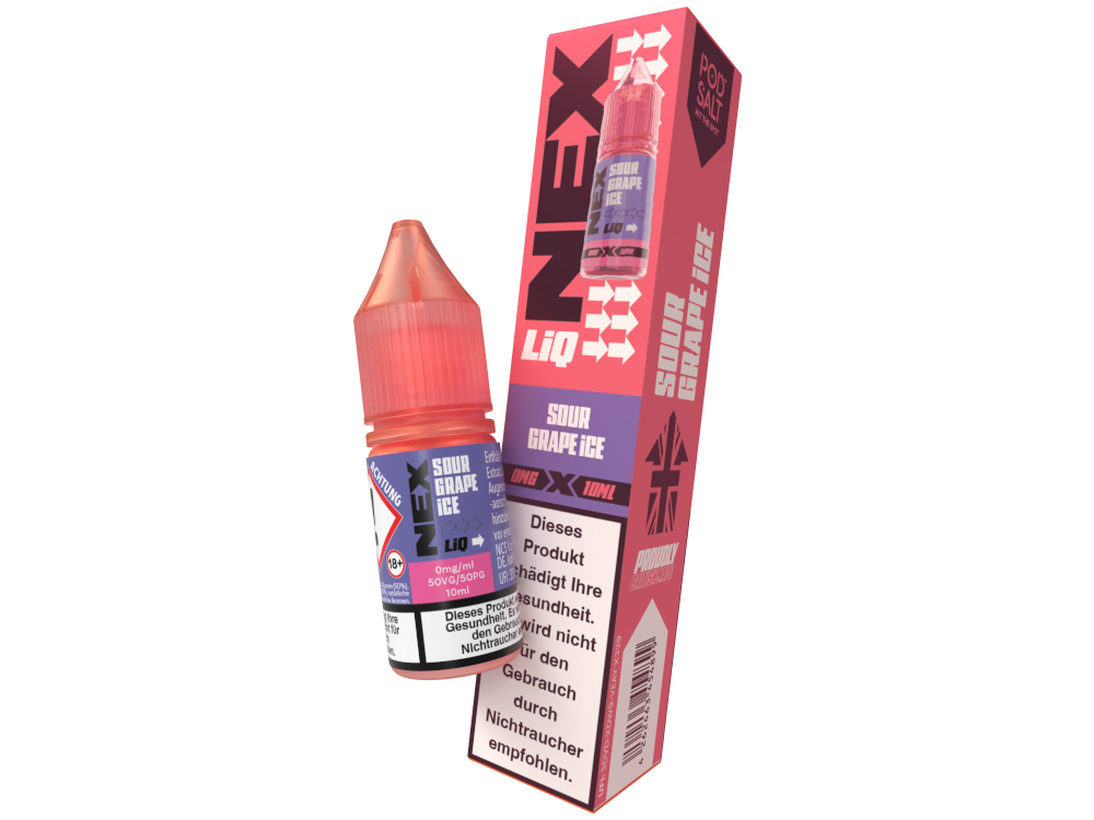 Pod Salt - NexLiq - Sour Grape Ice - Nikotinsalz Liquid 0 mg/ml 200er Packung