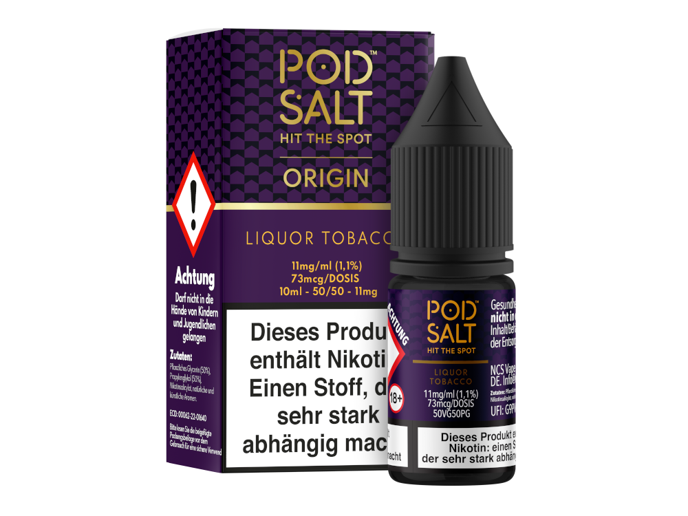Pod Salt Origin - Liquor Tobacco - Nikotinsalz Liquid 11 mg/ml 100er Packung