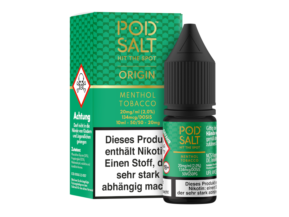 Pod Salt Origin - Menthol Tobacco - Nikotinsalz Liquid 20 mg/ml 100er Packung