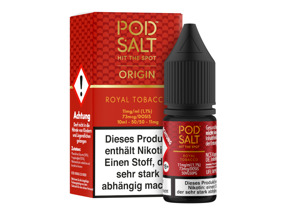 Pod Salt Origin - Royal Tobacco - Nikotinsalz Liquid 11 mg/ml 100er Packung