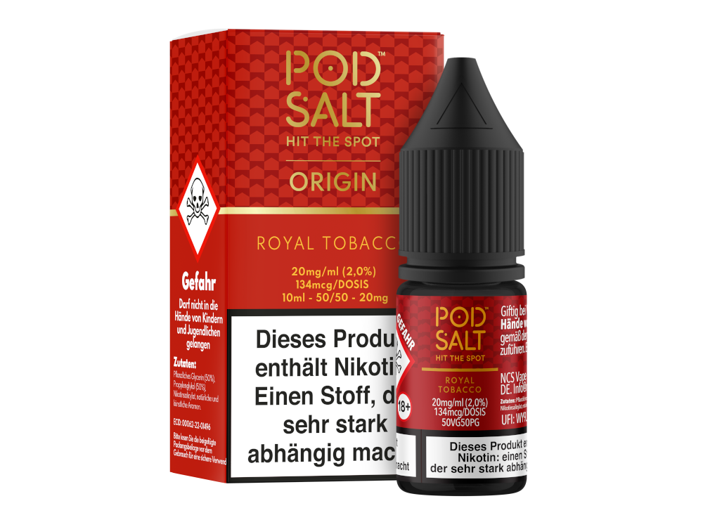 Pod Salt Origin - Royal Tobacco - Nikotinsalz Liquid 20 mg/ml
